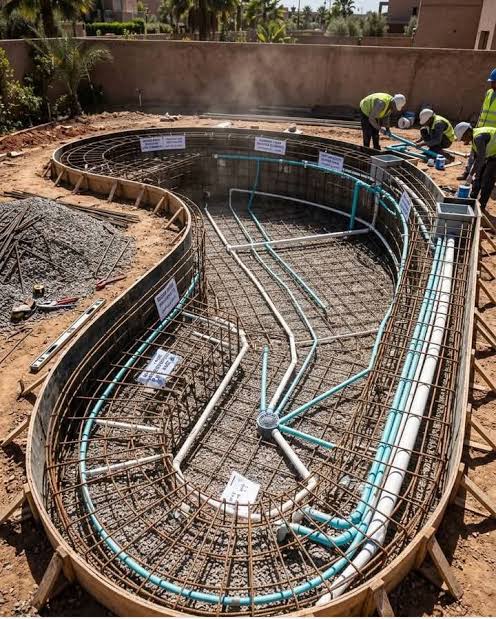 Construcción de una piscina